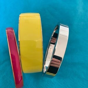 J crew bracelets silver hinged, two bangles
